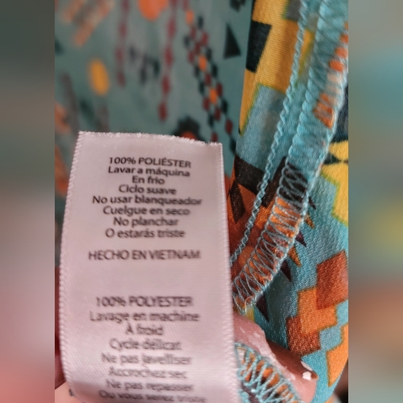 Lularoe Shirley Sheer Teal Multi-Colored Aztec Pattern SZ S UNICORN BeAuTiFuL - Picture 7 of 13
